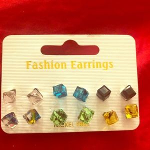NWT- set of 6 Geometric Earring studs